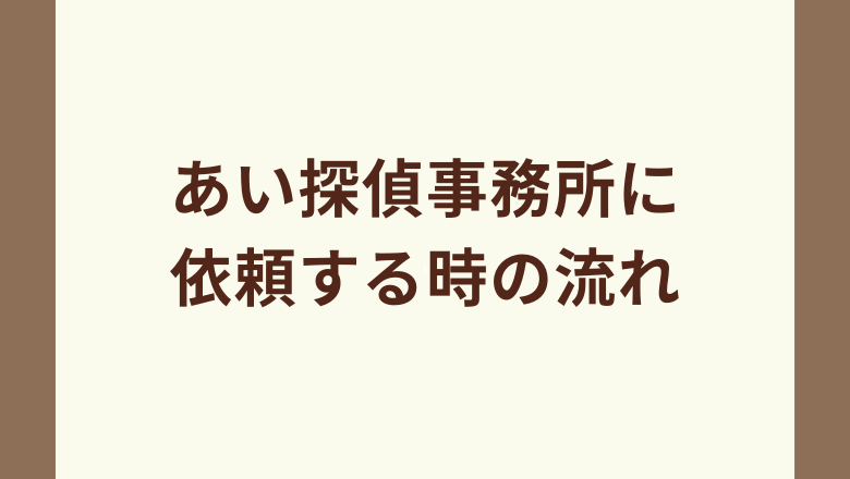 あい探偵事務所に依頼する時の流れ